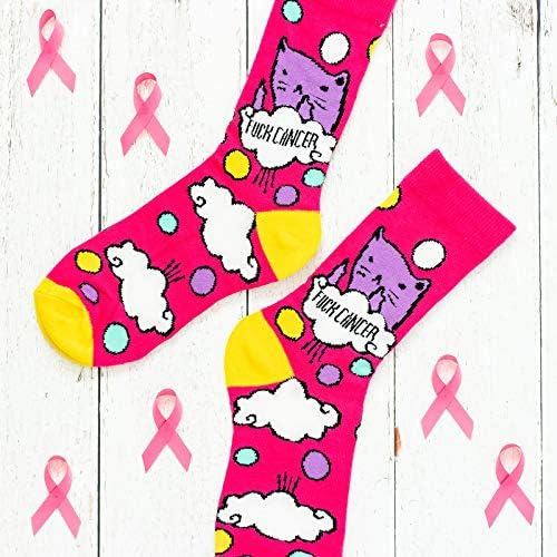 Розови чорапи от рак на F - Забавен подарък за жени, които са били подложени на рак или химиотерапия