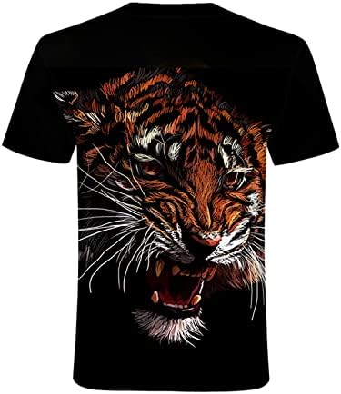 Мъжки Ризи с Тигър, Мъжки тениски с 3D Принтом, Новост, Графични Риза, Къс Ръкав, през Цялата Силует, Ежедневни