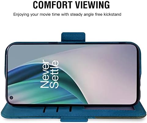 Asuwish е Съвместим с OnePlus Nord N10 5G Чанта-портфейл и Защитно фолио за екран от закалено Стъкло, Флип-Държач