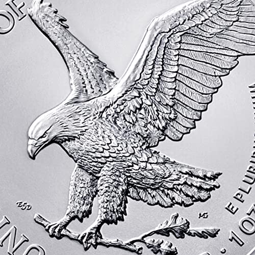 Лот 2022 г. (20) American Silver Eagle Brilliant с тегло 1 унция без лечение (BU) със сертификат за автентичност