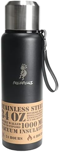 Бутилка за вода Aquapelli с вакуумна изолация, 34 Грама, Тъмно-Черна