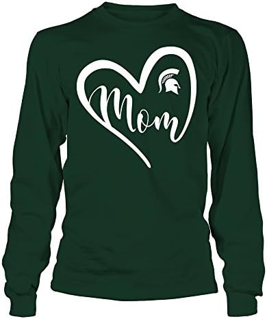 Тениска FanPrint Michigan State Spartans на Бретелях - Heart Mom