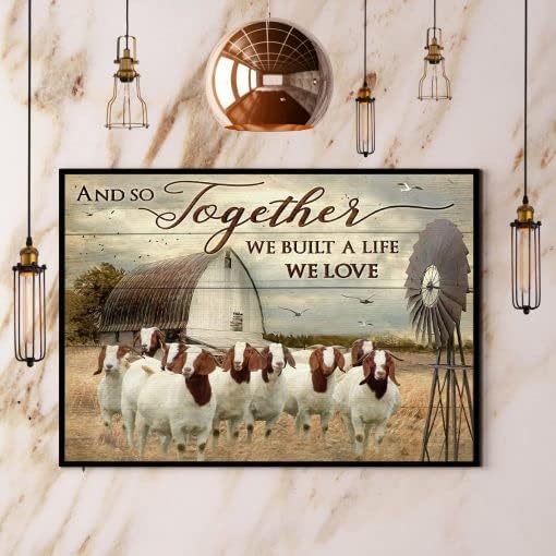 Бурские кози И Така заедно Сме изградили живота, който ние обичаме Плакат на Арт Стенен Декор (Платно в рамка,