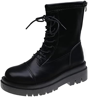 Дамски Армейските обувки, Зимни обувки, Модни Ботильоны дантела със страничен цип, Нескользящие Престрелки обувки на платформа