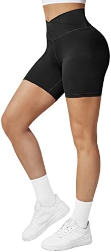 A AGROSTE Дамски къси Панталони за по-тренировки с джобове, 5 , Шорти за Стягане на задните части, с Висока