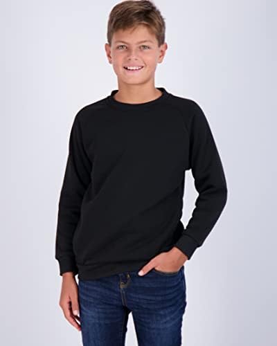 Real Essentials 3 опаковка: Младежки Мек Пуловер с кръгло деколте и дълги ръкави от руното за момчета и Момичета