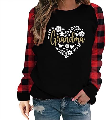 Giandma Пуловер Блузи за Жени 2023 Свети Валентин Бъфало Клетчатая Тениска с Дълъг Ръкав Леопардовые Джуджетата