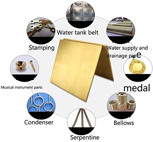 Месинг лист HUILUN Месинг лист за обработка на метали Суровини Медни плочи (Размер: 4x100x100 мм)