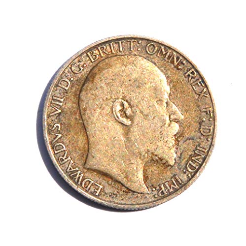 1908 Обединеното Кралство Великобритания Едуард VII 1 Сребърен Флорин Монета е Много Тънка