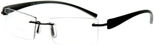 American Woman DX Тънки Бифокални очила за четене без рамки, за стилни жени (черно + 1,50)