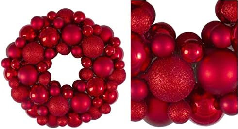 Коледен Венец от Небьющегося света на Red Hot с 3 покрития - 13 См, Без осветление - cc