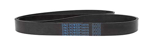Заменяеми колана на двигателя на D&D PowerDrive 625K8 Ford, Поли, 1 лента, Дължина 63,25 инча, Гума