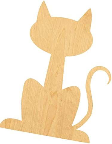Нов (1 бр.) Коте, изсечен от лазер под формата на дърво с Дебелина 1/8 инча, размер: 22 Стоки за бродерия, изделия