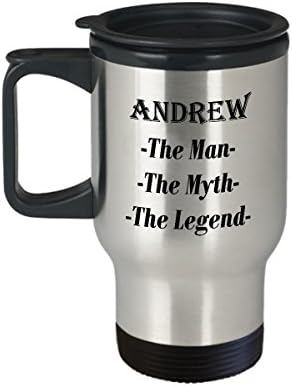 Андрю - Човек, Мит, Легенда, Невероятна Кафеена Чаша за Подарък - Пътна Чаша на 14 грама