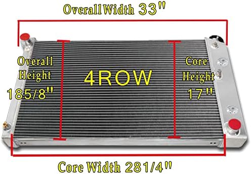 Радиатор CoolingSnow CU161 за Крайградски пикап Шевролет Chevelle Impala Caprice C10 С20 C30 K10 K20 K30 1971-1990,
