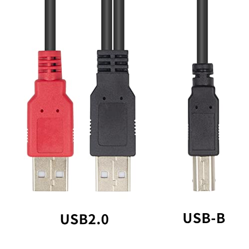 Duttek USB Y-кабел, двойно USB 2.0 съединители на 2 USB2.0 Штекерный Y-разветвительный кабел, двоен захранващ