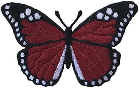 3 x 2 Пеперуда-лястовича опашка на нашивке с бродерия, червена, светло синя, розова, шалфейно-зелен, продава
