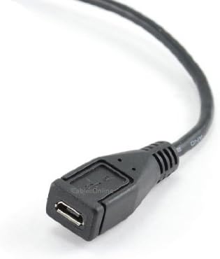 CablesOnline 9-инчов удължителен кабел USB Micro-B под прав ъгъл (в най-горната позиция) до гнездото (AD-U44)