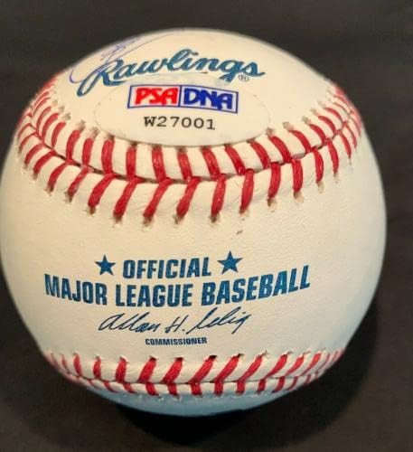 Доджърс 81 Световните Серии Подписаха MLB Бейзбол Гереро, Xi, Yeager PSA W27001 - Бейзболни топки с Автографи