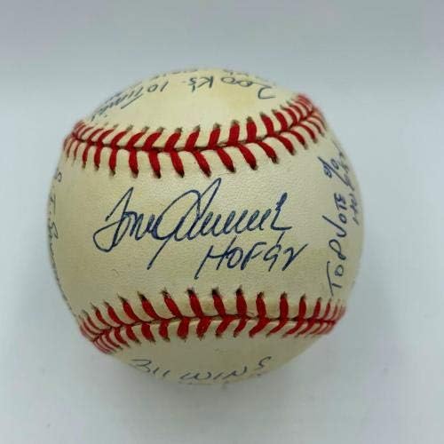 Рядко бейзболен мач на Том Сивера С голям Надпис Career STAT Baseball С RJ COA - Бейзболни топки с автографи