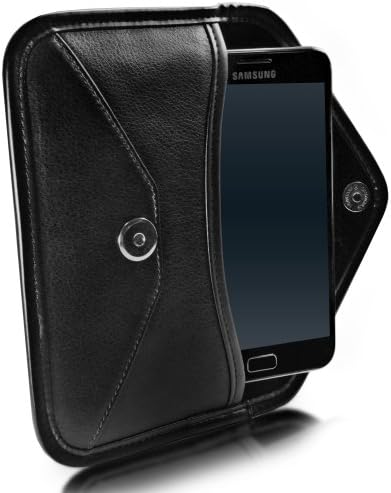 Калъф BoxWave, който е Съвместим с Oukitel C17 Pro (Case by BoxWave) - Луксозни Кожена чанта-месинджър, чанта-плик