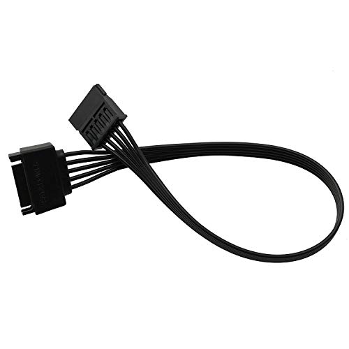 Удължителен кабел за Захранване Longdex SATA 11,8 Инча Черен 15Pin SATA мъж към Жена Удължител за Кабел-Адаптер
