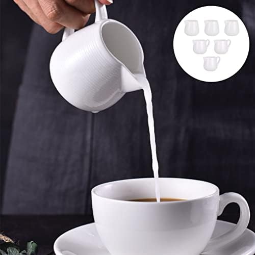 Hemoton суха Сметана Coffee Кафе Сироп 12 бр Мини-Стомна за приготвяне на Кофейно-Млечни Сметана Бели Керамични