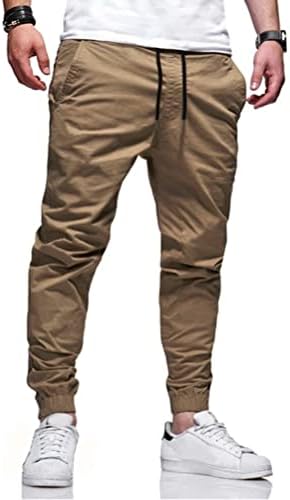 Мъжки Ежедневни Панталони за джогинг THWEI Памучни Спортни Панталони-Карго На съвсем малък, Спортни Дълги Панталони
