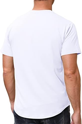 Мъжки Спортни Ризи Lexiart с Къс ръкав, бързо съхнещи Памучни Ризи с кръгло деколте за спортна зала Slim Fit