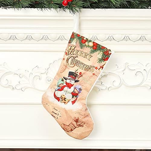 Персонални Коледни Чорапи, включително Детски на Дядо Снеговиком, в техники на Бродерия за Семейни Тържества,