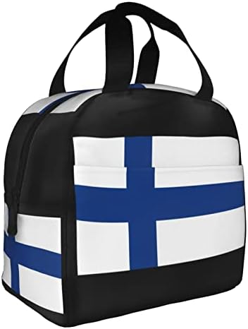 SwpWab Флаг Финландия Множество Преносима Чанта За Bento С Удебелени Изолация От Фолио За Мъже И Жени