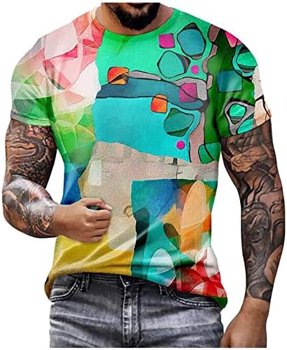 Мъжка Тениска с къс ръкав в стил Хип-Хоп, Приталенная Тениска с 3D Дигитален Печат, Ежедневни Блузи, Летни Пуловери,
