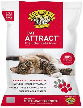 Комкующийся пълнител за котки Dr. Elsey's Premium - Cat Attract - На 99% не съдържа прах, не оставя следи, силно