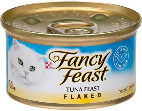 Консервирана Храна за котки Fancy Feast с риба тон в хлопьях, 3 грама, Опаковка от 24