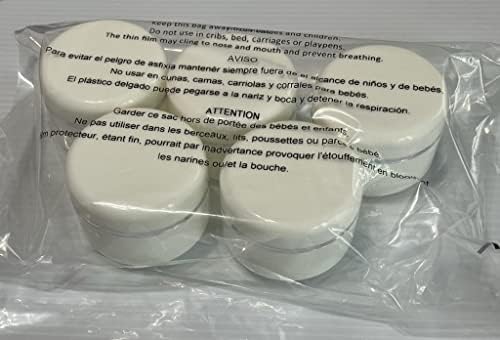 Бял Пластмасов Козметични контейнер 100 г - 3,4 грама - Набор от 5