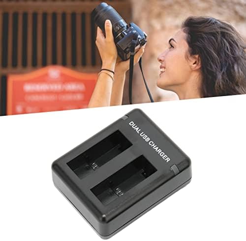 Зарядно с два Слота, Черно Зарядно За фотоапарат USB, Високоефективен Бърза Защита на Сигурността на Батерии