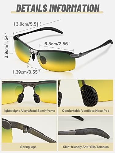 4 Бр. Очила за нощно шофиране, Поляризирани Очила за разходка Слънчеви очила за шофиране с Антирефлексно покритие,