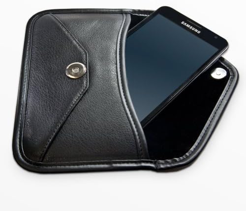 Калъф BoxWave, който е Съвместим с Samsung Galaxy J3 (Case by BoxWave) - Луксозни Кожена чанта-месинджър, дизайн