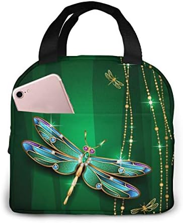 Mount Hour Dragonfly Зелен Изолиран Обяд-Бокс за Еднократна Употреба, Чанта-Хладилник, Водоустойчив Титуляр за Ланча, Подарък за Жени и Мъже, на Работа, на Пикник или Пътуван?