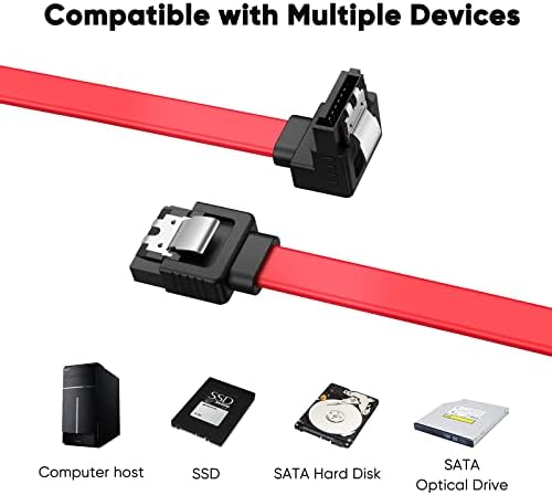 Кабел за създаване на ъглов кабел SATA III [2 опаковки по 8 инча] в комплект с адаптор на USB 3.0 и SATA 0,5