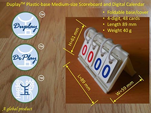 Duplay 2 Многофункционални мини-дъска за броене на точки върху пластмасова основа (среден размер) - Преносим