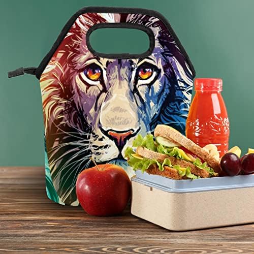 Дамски Чанта за обяд GUEROTKR, Кутия за Обяд за мъже, Дамски Кутия за Обяд, цветна фигура на животното лъв