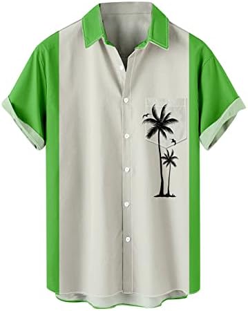 Мъжки Плажни Ризи с Джоб, Мъжки Летни Блузи Свободно, Намаляване, Хавайска Риза с Къс Ръкав, бързо съхнещи Тениски
