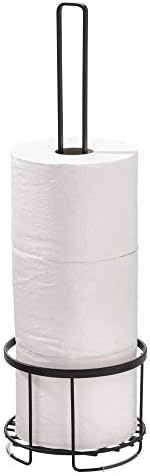 IDesign - 23937 Отделно Стояща Съхранение на Ролки от Тоалетна хартия Everett Steel за Баня, 6,14 x 6,14 x 19,36, Държач за кърпички