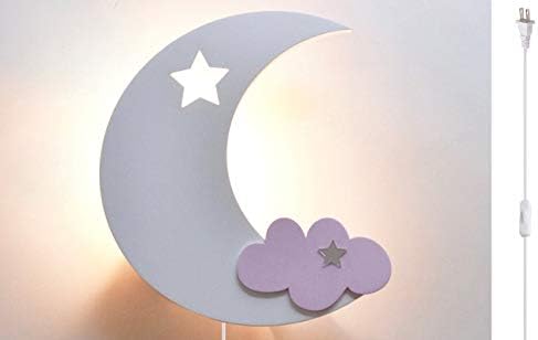 ANYE Moon Light за Деца, Розов облак, монтиран на стената лампа, Красиво Нощно небе, Декорация на стените в