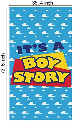 ZDX Това е историята на Момче Врата Банер 72,8x35,4 инча Синьо Небе, Бели Облаци Деца Декор За Душата на Фона
