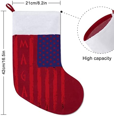 Ретро Американски Флаг, Магьосникът, Червени Коледни Празници Чорапи, Украса за Дома, Коледна Елха, Висящи Чорапи