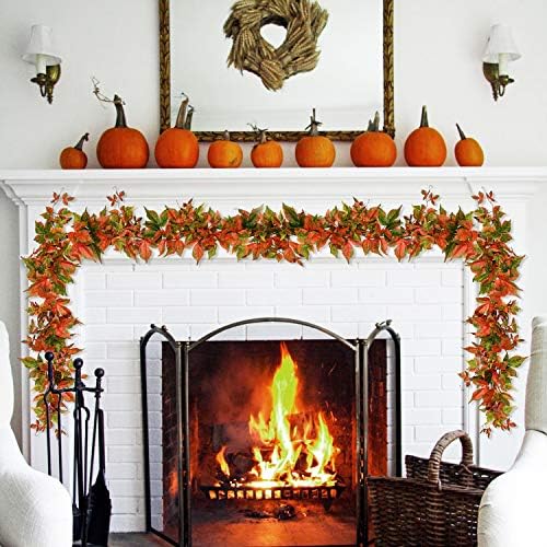 Lvydec 2 Опаковки Есента Гирлянди от Явор - 6,5 фута/Бр Изкуствена Венец от Есенни Листа Есента е Декор за Дома на Сватбени партита