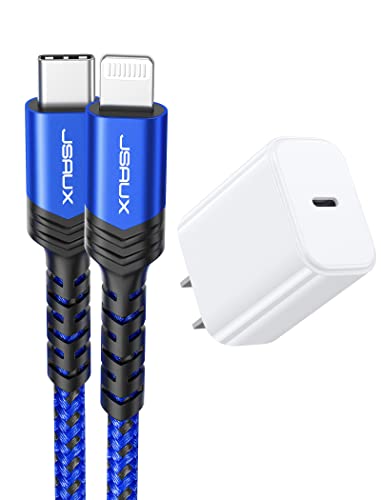 JSAUX 4 ПОДНОЖИЕТО USB кабел C до Гръмотевична + захранващ Адаптер USB C мощност 20 W