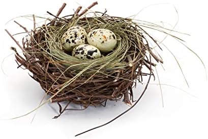 Гнездо на Мелроуз с Яйца от стиропор, Диаметър 6 инча, Декоративни Великденски Акцент, Носилка за дребни Животни,